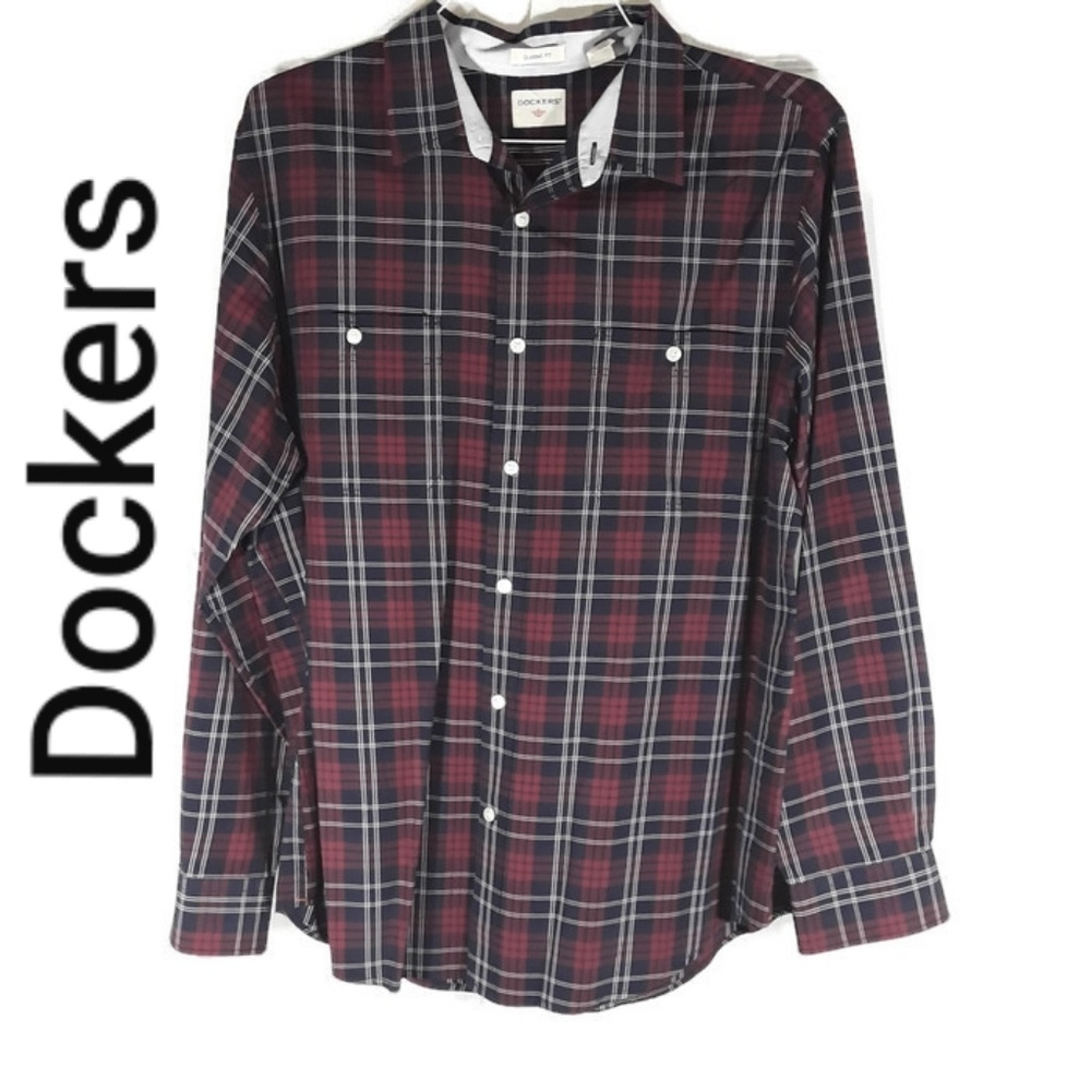 Dockers Casual Button Down Shirt Size Large